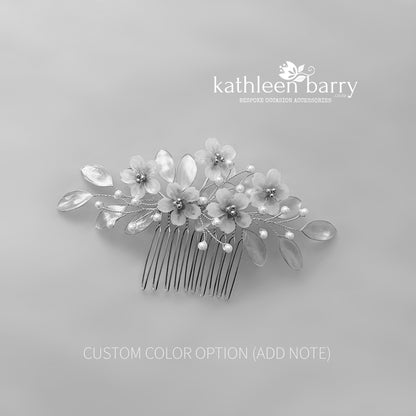 Sakura Cherry Blossom Hair Comb - Gold, silver or rose-gold colors to order wedding hair accessories