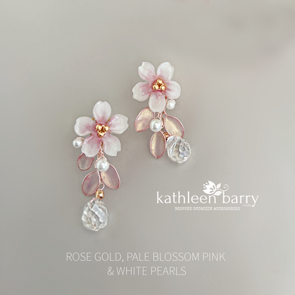 Sakura Cherry Blossom earrings - Gold, silver or rose-gold colors to order