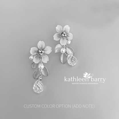 Sakura Cherry Blossom earrings - Gold, silver or rose-gold colors to order