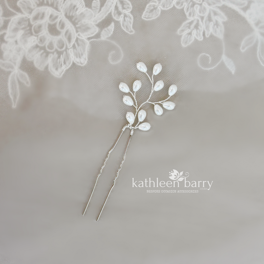 Libby hair pin simple pearl drops available in silver, gold and rose gold