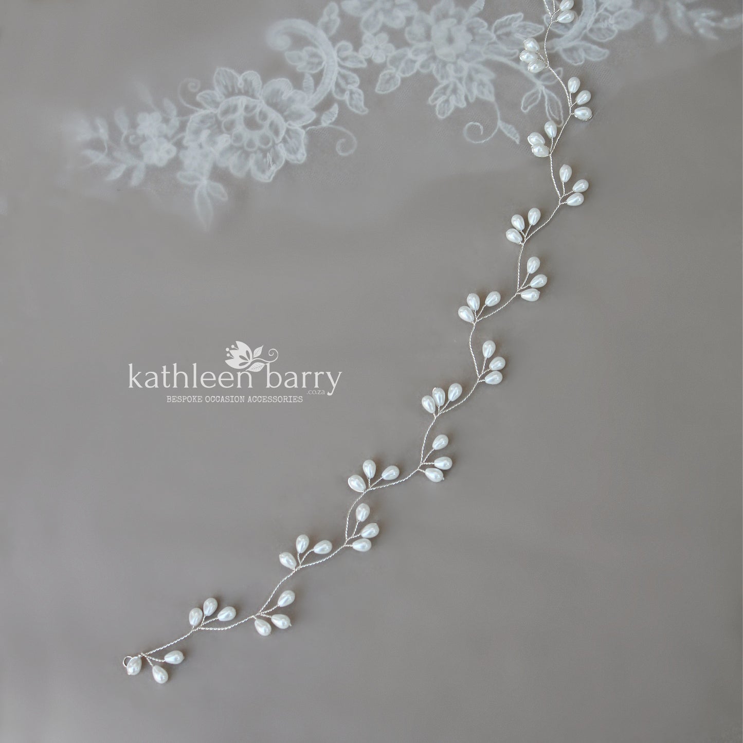 Libby hair wreath headband simple pearl drops available in silver, gold and rose gold