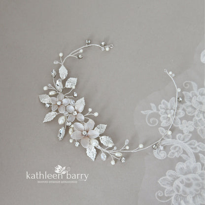 Megs dual style headband / vine wedding hairpiece floral bridal hairpiece