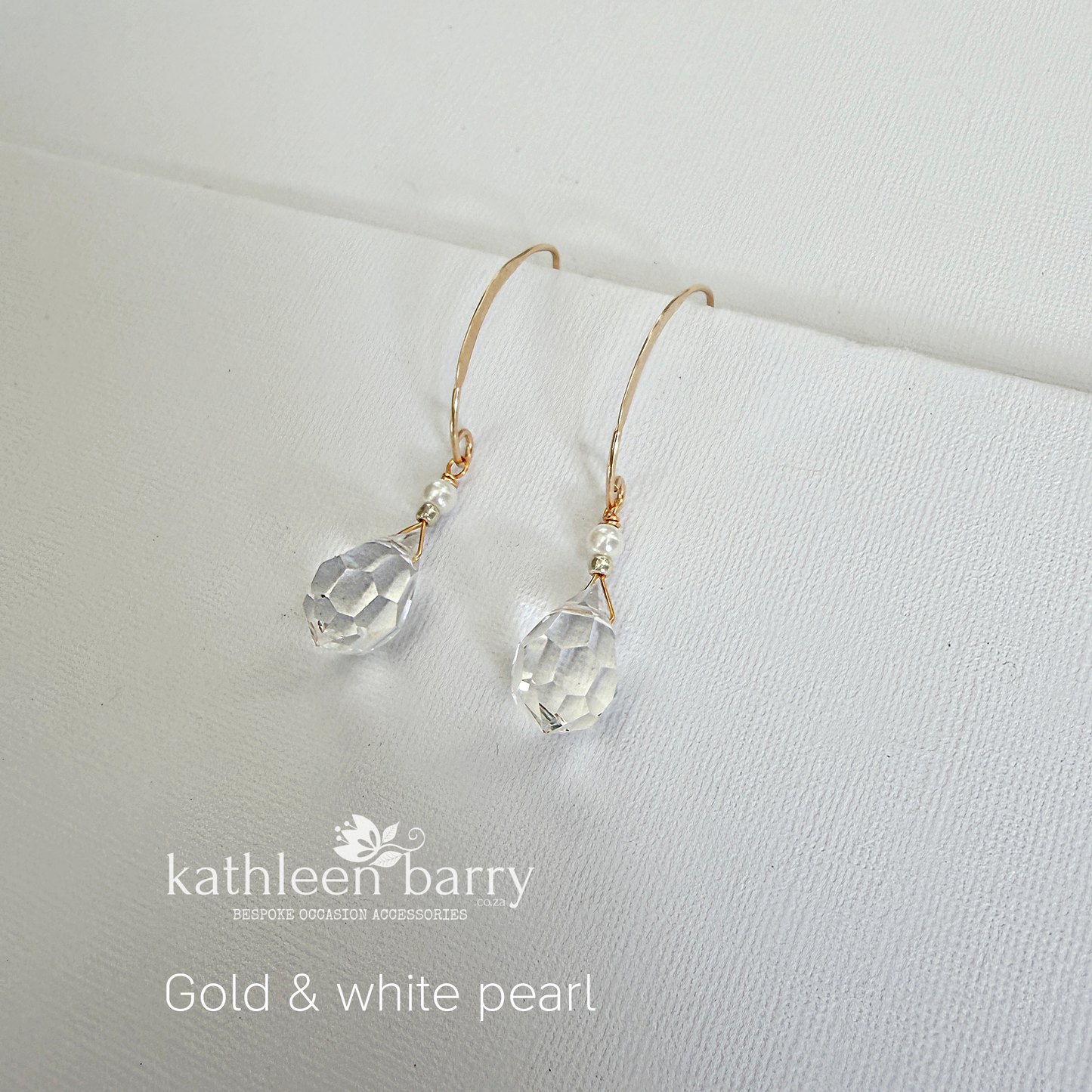 Melanie crystal drop earrings - Silver, gold or rose gold