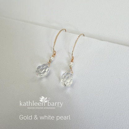 Melanie crystal drop earrings - Silver, gold or rose gold