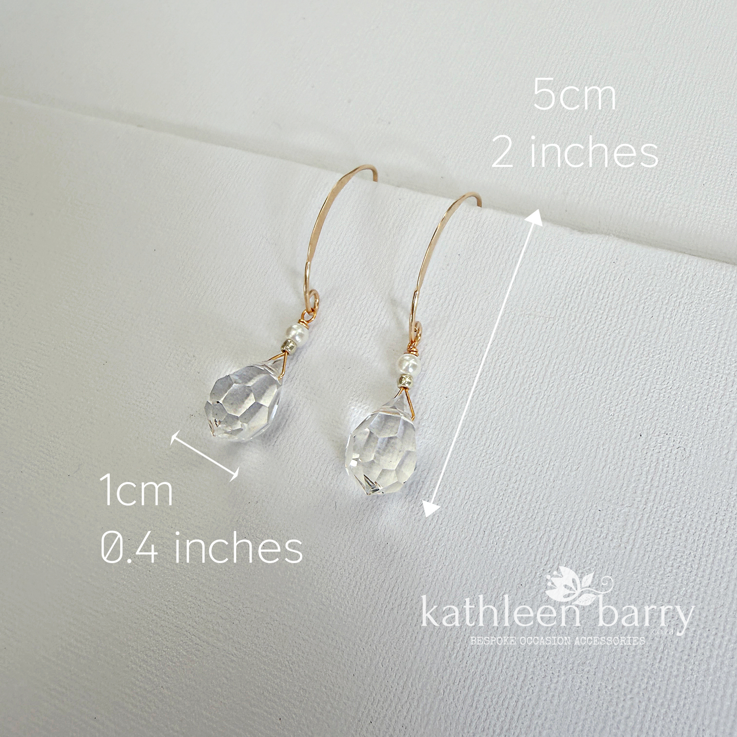 Melanie crystal drop earrings - Silver, gold or rose gold