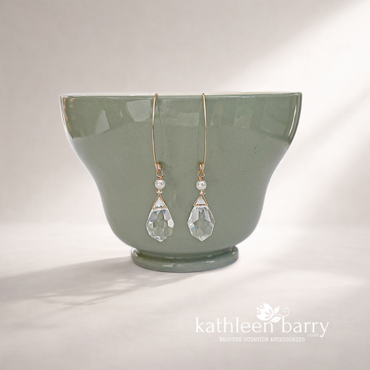 Melanie crystal drop earrings - Silver, gold or rose gold