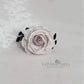 Modern rose wrist corsage - organza rose with velvet leaf detail