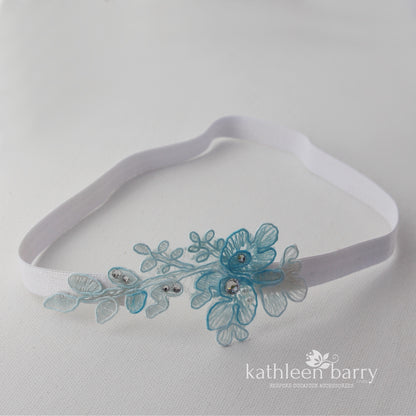 Nadine lLace garter corded bridal lace and rhinestone detailing - color options available FROM: