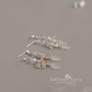 Alexa frosted glass leaf drop earrings crystal and pearl detailing silver, gold or rose gold pearl color options
