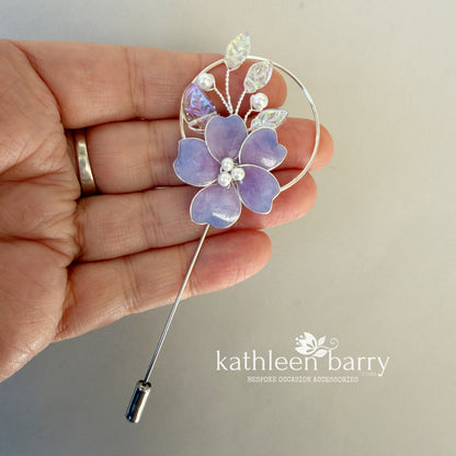 Ombre Heirloom boutonniere - Lapel pin - suit brooch (sold individually) Groom, groomsmen, Matric dance