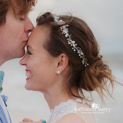 Rhoda Bridal wreath Beach wedding silver turquoise starfish detailing - assorted color options