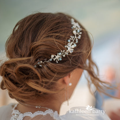 Rhoda Bridal wreath Beach wedding silver turquoise starfish detailing - assorted color options