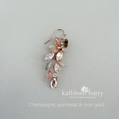 Janelle style 2 Floral Statement Earrings – Custom Color Formal Occasion Earrings