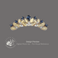 Custom order wedding Tiara style crown Rhinestone and leaf detail for Talisha