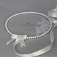 Greek Orthodox Stefana wedding circlet crown set - Glass pearl halo (set of two)