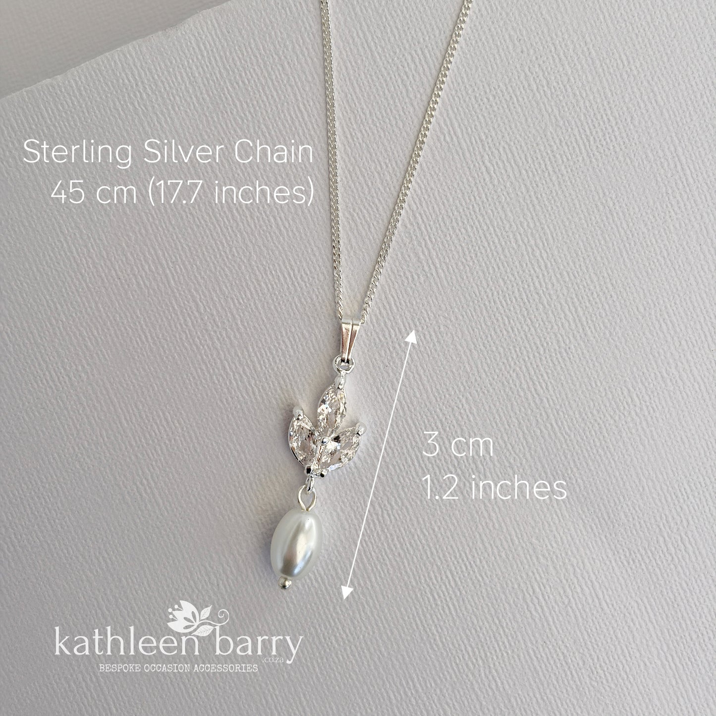 Pearl Pendant Necklace with Marquise Cubic Zirconia