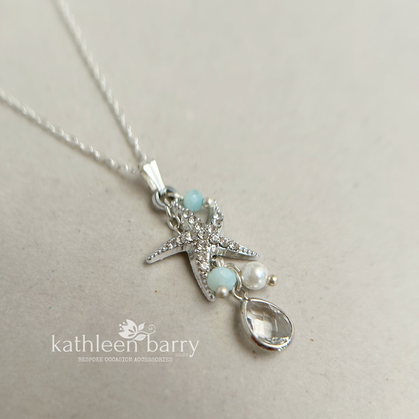 Starfish simple chain necklace pendent beach destination wedding jewelry - assorted colors available