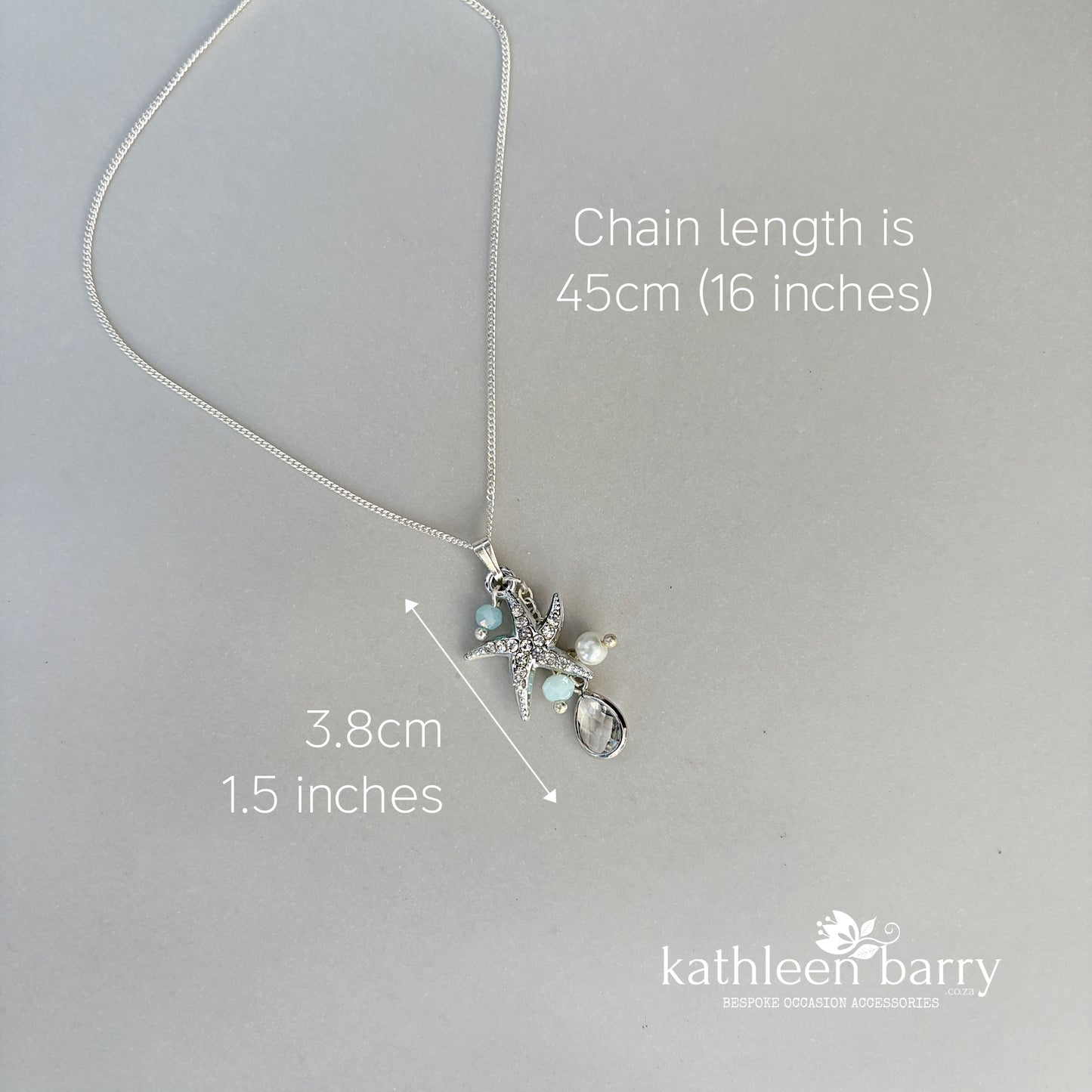 Starfish simple chain necklace pendent beach destination wedding jewelry - assorted colors available