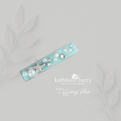Starfish beach wedding Resin Hair Clip – Custom Color & Finish Options