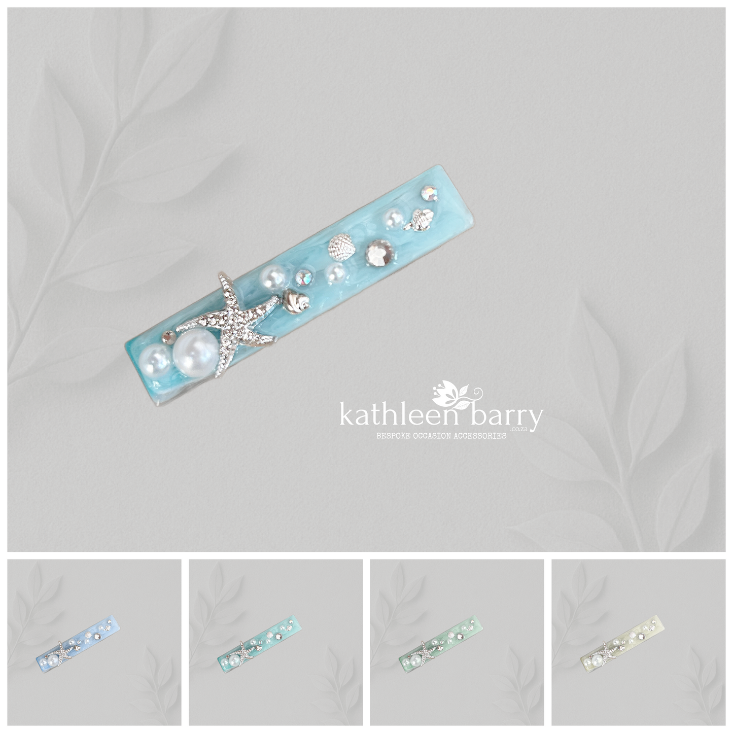 Starfish beach wedding Resin Hair Clip – Custom Color & Finish Options