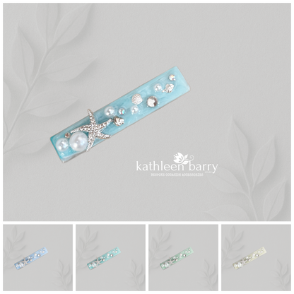 Starfish beach wedding Resin Hair Clip – Custom Color & Finish Options