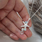 Starfish simple chain necklace pendent beach destination wedding jewelry - assorted colors available