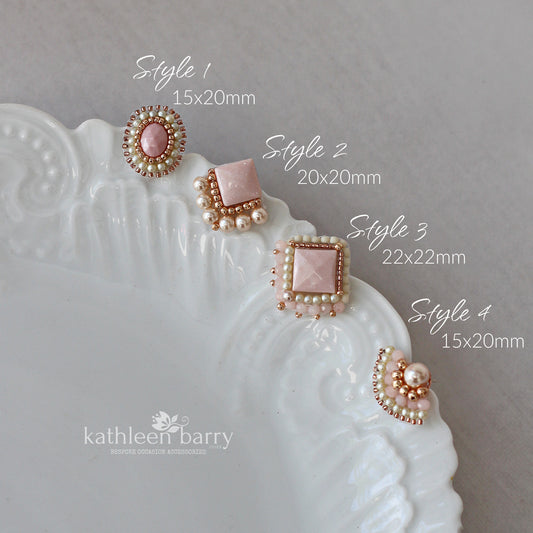 Stud earrings - assorted color options - four style options