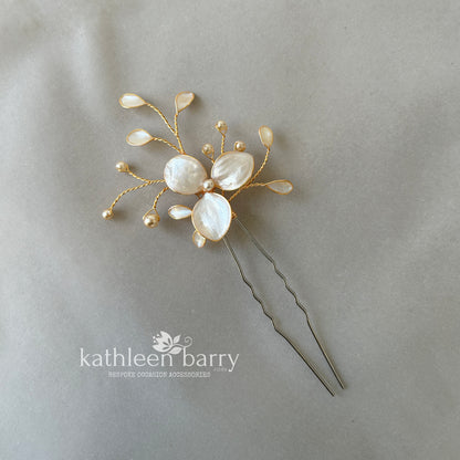 Tiffany flower hair pin - assorted custom colors available