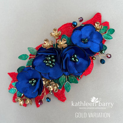 Molebo Traditional wedding floral hairpiece - Tsonga traditional Bride inspired - Custom colors to order