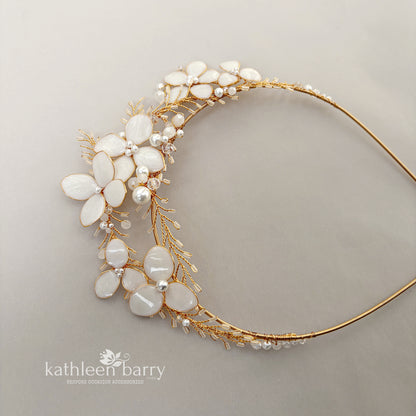 Flower wedding tiara style crown - custom colors available
