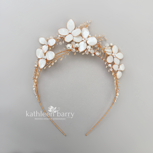 Flower wedding tiara style crown - custom colors available