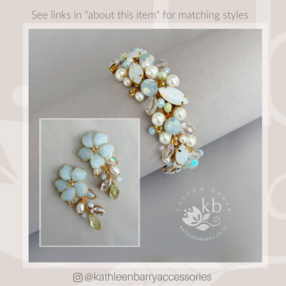 Adele bracelet - rhinestone, crystal & pearl - Rose gold, gold or silver,