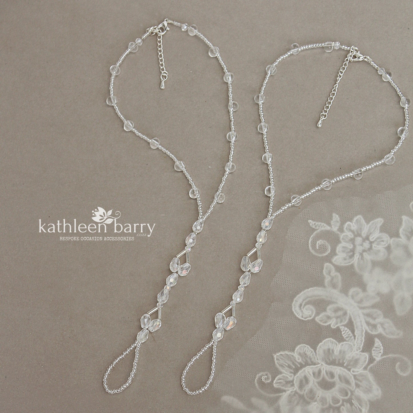 Barefoot Jewellery Sandals for Brides and bridal party - style 006 - (Pair)
