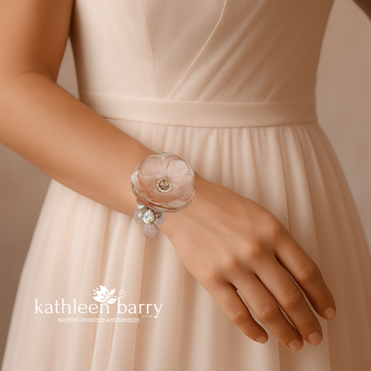 Nicole Everlasting flower wrist corsage - Custom colors to order
