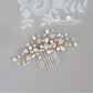 Dainty floral crystal pearl Rhinestone wedding hair comb available milky opal & assorted colors and finishes Gold, silver or rose gold STYLE: Bria