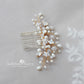 Dainty floral crystal pearl Rhinestone wedding hair comb available milky opal & assorted colors and finishes Gold, silver or rose gold STYLE: Bria