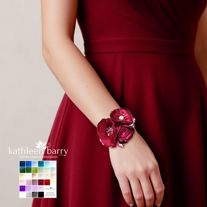 Three flower Wrist corsage Prom - Mother of the Bride - Bridesmaid - Prom - Matric dance - custom colors to order
