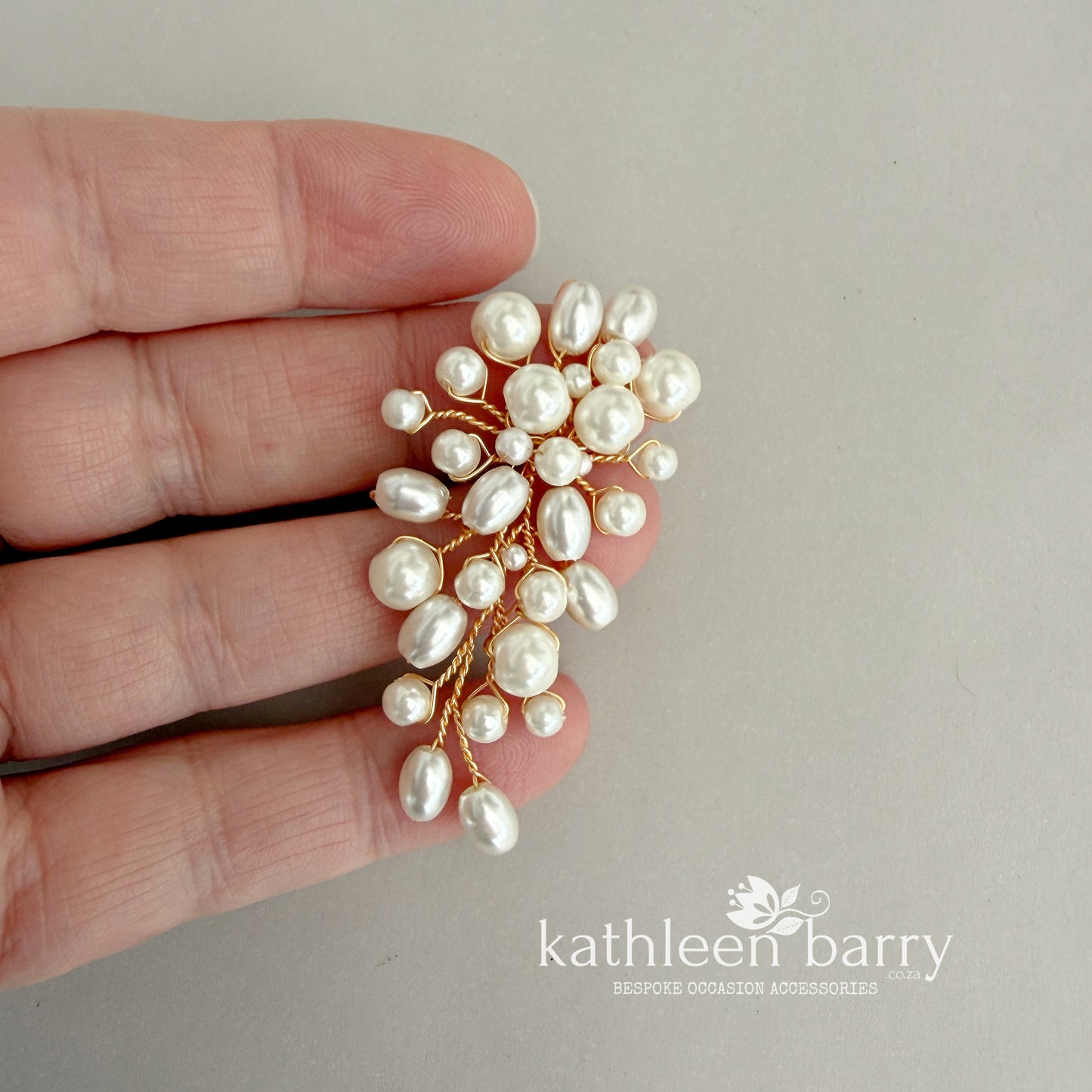 Élodie Pearl Cluster Chandelier Earrings – Bridal Cascade Studs, silver gold or rose-gold