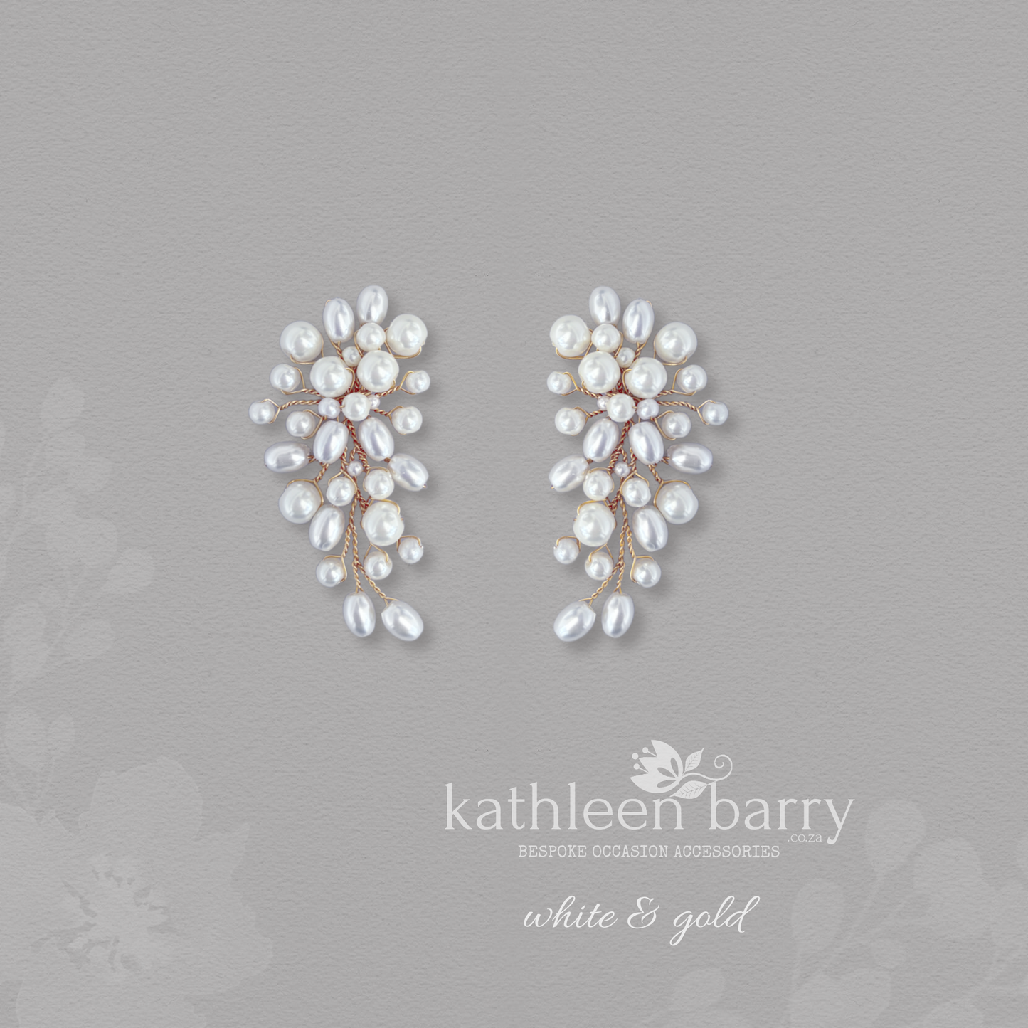 Élodie Pearl Cluster Chandelier Earrings – Bridal Cascade Studs, silver gold or rose-gold