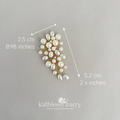 Élodie Pearl Cluster Chandelier Earrings – Bridal Cascade Studs, silver gold or rose-gold