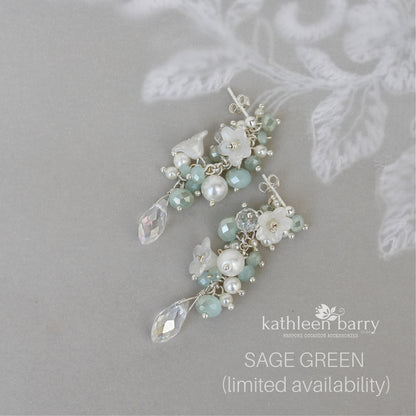 Christine earrings - Blush Pink or Off-white - Rose gold, pale gold or silver