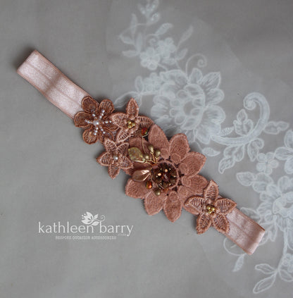 Coba custom color heirloom garter set (or individually) - Custom colors to order