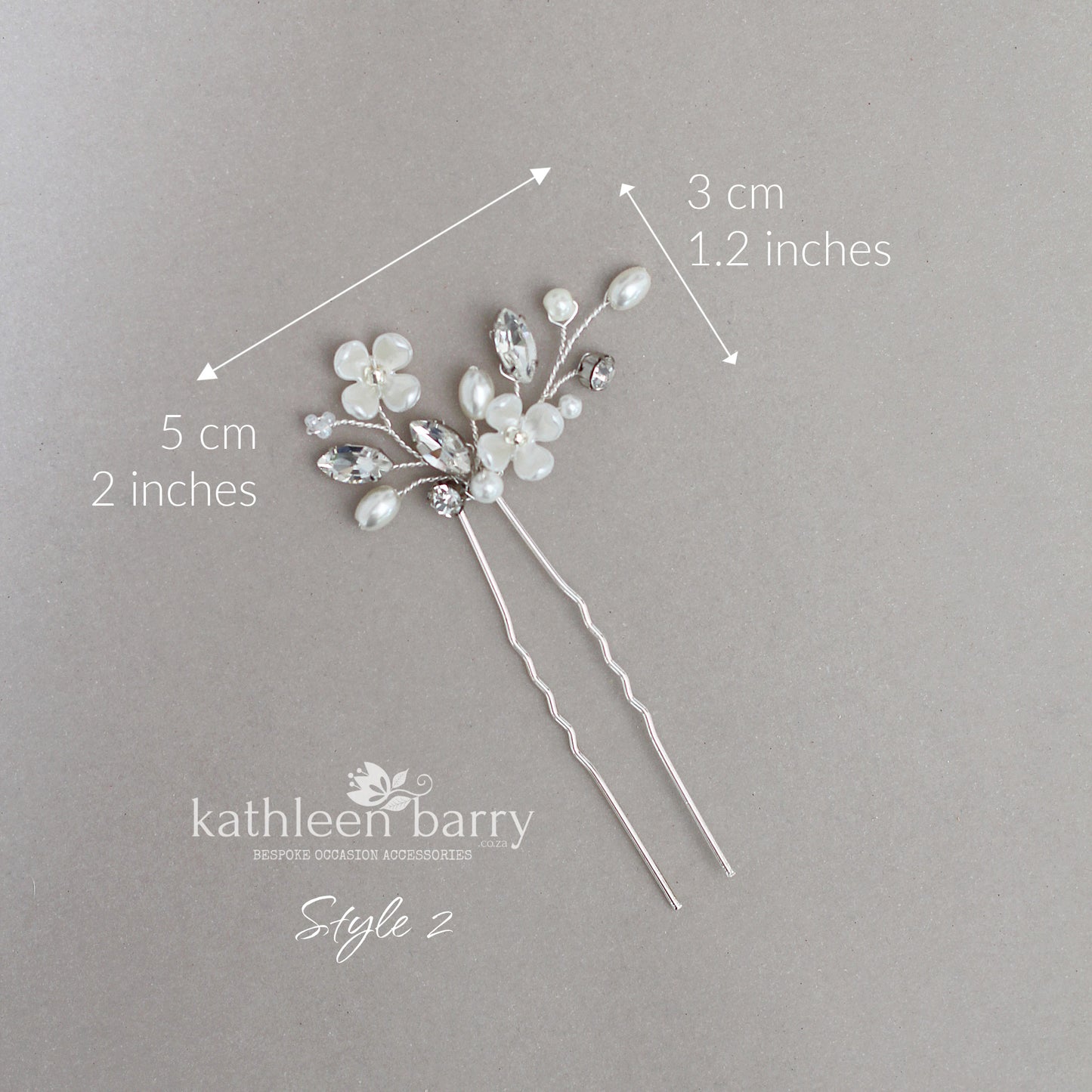 Dainty Bridal Hair Pins – Silver, Gold, or Rose Gold Finish STYLE: Yolanda
