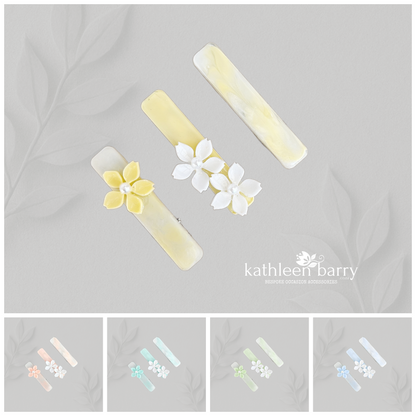 Set of 3 Resin Daisy Hair Clips – Custom Colors Available