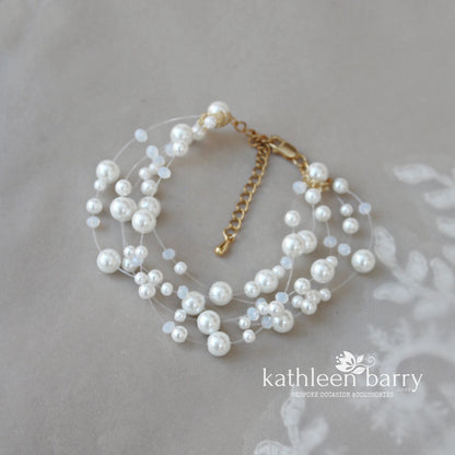 Floating pear illusion Bracelet - assorted colors available wedding bracelet Prom