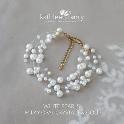 Floating pear illusion Bracelet - assorted colors available wedding bracelet Prom