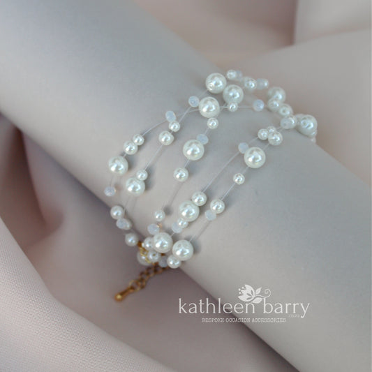 Floating pear illusion Bracelet - assorted colors available wedding bracelet Prom