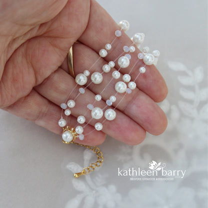 Floating pear illusion Bracelet - assorted colors available wedding bracelet Prom