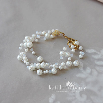 Floating pear illusion Bracelet - assorted colors available wedding bracelet Prom