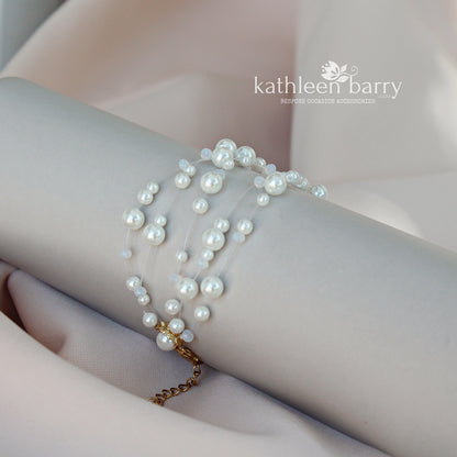 Floating pear illusion Bracelet - assorted colors available wedding bracelet Prom